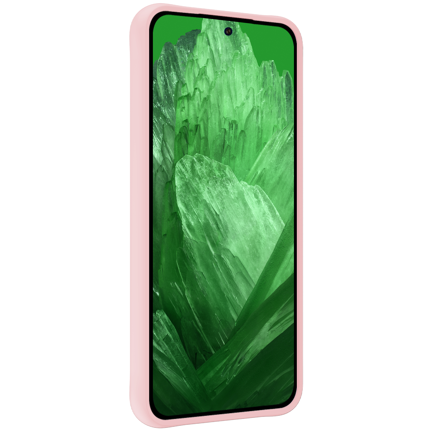 BASEY. Hoes Geschikt voor Google Pixel 8a Hoesje Siliconen Back Cover Case Met Screenprotector - Hoesje Geschikt voor Google Pixel 8a Hoes Cover Hoesje - Lichtroze