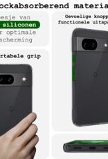 BASEY. Hoes Geschikt voor Google Pixel 8a Hoesje Siliconen Back Cover Case Met Screenprotector - Hoesje Geschikt voor Google Pixel 8a Hoes Cover Hoesje - Transparant