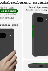BASEY. Hoes Geschikt voor Google Pixel 8a Hoesje Siliconen Back Cover Case Met Screenprotector - Hoesje Geschikt voor Google Pixel 8a Hoes Cover Hoesje - Zwart