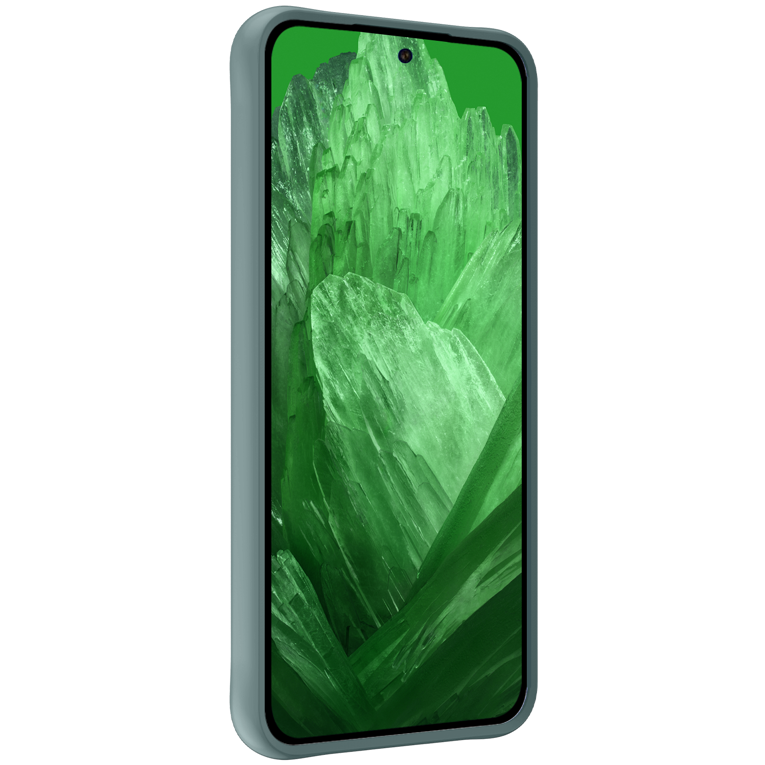 BASEY. Hoes Geschikt voor Google Pixel 8a Hoesje Siliconen Back Cover Case Met 2x Screenprotector - Hoesje Geschikt voor Google Pixel 8a Hoes Cover Hoesje - Donkergroen