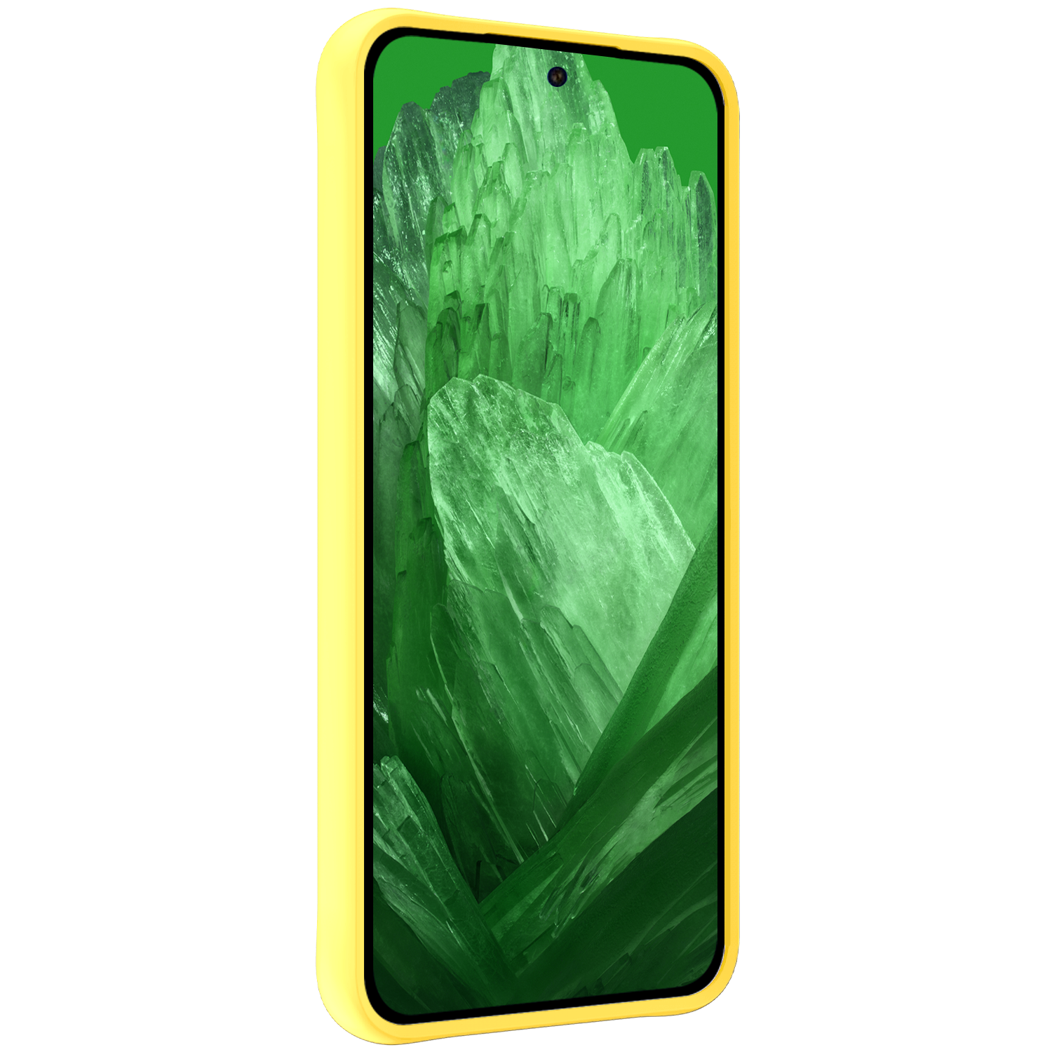 BASEY. Hoes Geschikt voor Google Pixel 8a Hoesje Siliconen Back Cover Case Met 2x Screenprotector - Hoesje Geschikt voor Google Pixel 8a Hoes Cover Hoesje - Geel