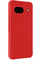BASEY. Hoes Geschikt voor Google Pixel 8a Hoesje Siliconen Back Cover Case Met 2x Screenprotector - Hoesje Geschikt voor Google Pixel 8a Hoes Cover Hoesje - Rood