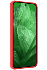 BASEY. Hoes Geschikt voor Google Pixel 8a Hoesje Siliconen Back Cover Case Met 2x Screenprotector - Hoesje Geschikt voor Google Pixel 8a Hoes Cover Hoesje - Rood