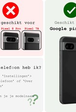 BASEY. Hoes Geschikt voor Google Pixel 8a Hoesje Bookcase Hoes Flip Case Book Cover Met Screenprotector - Hoesje Geschikt voor Google Pixel 8a Hoes Book Case Hoesje - Donkerroze