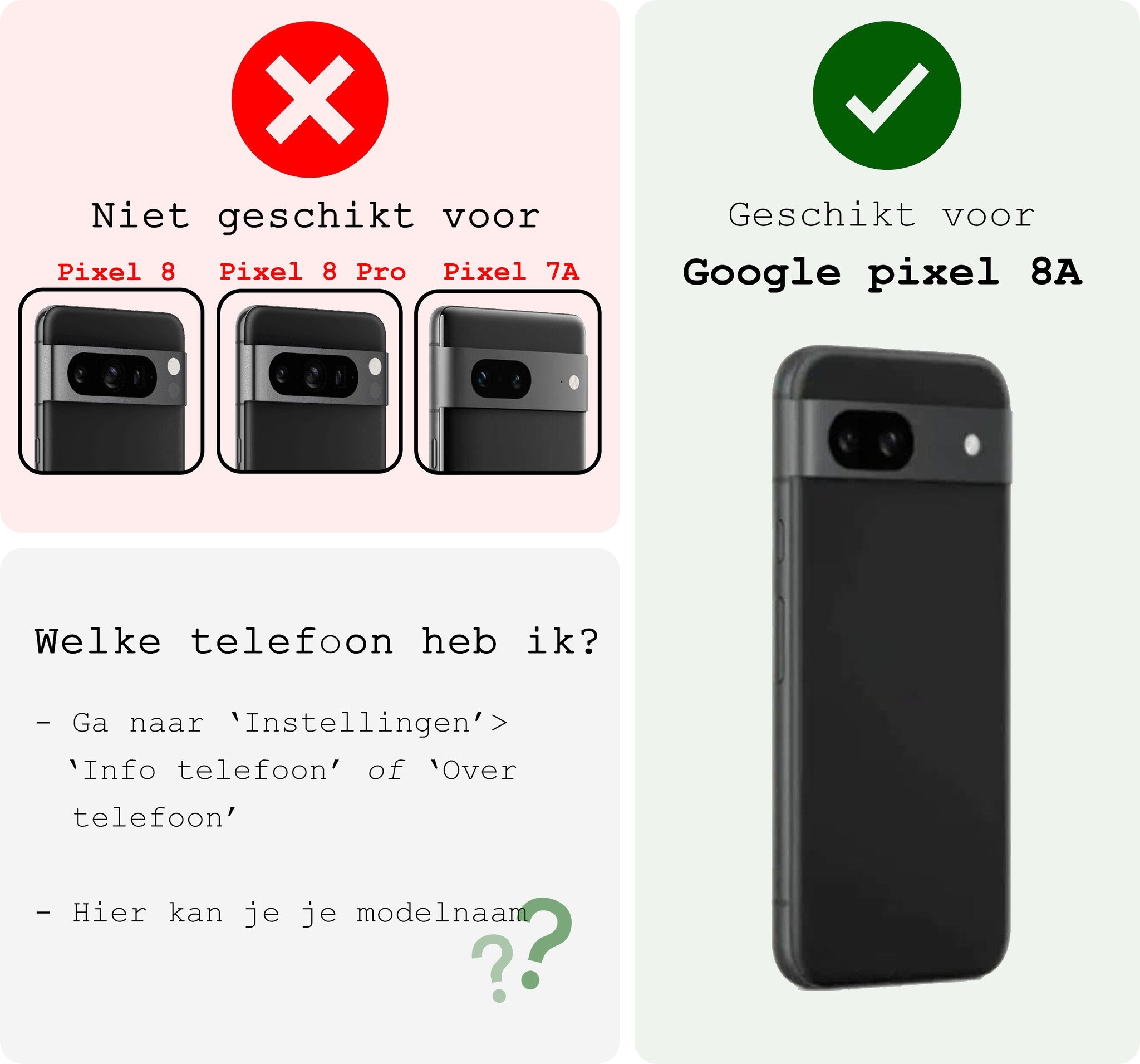 BASEY. Hoes Geschikt voor Google Pixel 8a Hoesje Bookcase Hoes Flip Case Book Cover Met Screenprotector - Hoesje Geschikt voor Google Pixel 8a Hoes Book Case Hoesje - Donkerroze