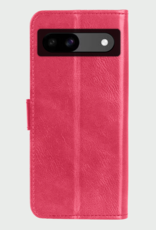 BASEY. Hoes Geschikt voor Google Pixel 8a Hoesje Bookcase Hoes Flip Case Book Cover Met Screenprotector - Hoesje Geschikt voor Google Pixel 8a Hoes Book Case Hoesje - Donkerroze