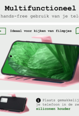 BASEY. Hoes Geschikt voor Google Pixel 8a Hoesje Bookcase Hoes Flip Case Book Cover Met Screenprotector - Hoesje Geschikt voor Google Pixel 8a Hoes Book Case Hoesje - Lichtroze