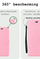 BASEY. Hoes Geschikt voor Google Pixel 8a Hoesje Bookcase Hoes Flip Case Book Cover Met Screenprotector - Hoesje Geschikt voor Google Pixel 8a Hoes Book Case Hoesje - Lichtroze