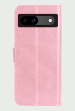 BASEY. Hoes Geschikt voor Google Pixel 8a Hoesje Bookcase Hoes Flip Case Book Cover Met Screenprotector - Hoesje Geschikt voor Google Pixel 8a Hoes Book Case Hoesje - Lichtroze