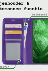 BASEY. Hoes Geschikt voor Google Pixel 8a Hoesje Bookcase Hoes Flip Case Book Cover Met Screenprotector - Hoesje Geschikt voor Google Pixel 8a Hoes Book Case Hoesje - Paars