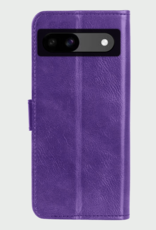 BASEY. Hoes Geschikt voor Google Pixel 8a Hoesje Bookcase Hoes Flip Case Book Cover Met Screenprotector - Hoesje Geschikt voor Google Pixel 8a Hoes Book Case Hoesje - Paars