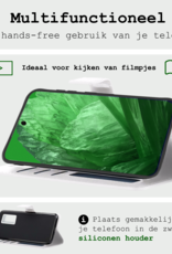 BASEY. Hoes Geschikt voor Google Pixel 8a Hoesje Bookcase Hoes Flip Case Book Cover Met Screenprotector - Hoesje Geschikt voor Google Pixel 8a Hoes Book Case Hoesje - Wit