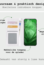 BASEY. Hoes Geschikt voor Google Pixel 8a Hoesje Bookcase Hoes Flip Case Book Cover Met Screenprotector - Hoesje Geschikt voor Google Pixel 8a Hoes Book Case Hoesje - Wit