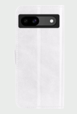 BASEY. Hoes Geschikt voor Google Pixel 8a Hoesje Bookcase Hoes Flip Case Book Cover Met Screenprotector - Hoesje Geschikt voor Google Pixel 8a Hoes Book Case Hoesje - Wit
