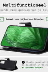 BASEY. Hoes Geschikt voor Google Pixel 8a Hoesje Bookcase Hoes Flip Case Book Cover Met Screenprotector - Hoesje Geschikt voor Google Pixel 8a Hoes Book Case Hoesje - Zwart