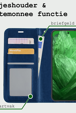 BASEY. Hoes Geschikt voor Google Pixel 8a Hoesje Bookcase Hoes Flip Case Book Cover Met 2x Screenprotector - Hoesje Geschikt voor Google Pixel 8a Hoes Book Case Hoesje - Donkerblauw