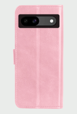 BASEY. Hoes Geschikt voor Google Pixel 8a Hoesje Bookcase Hoes Flip Case Book Cover Met 2x Screenprotector - Hoesje Geschikt voor Google Pixel 8a Hoes Book Case Hoesje - Lichtroze