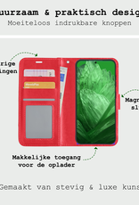 BASEY. Hoes Geschikt voor Google Pixel 8a Hoesje Bookcase Hoes Flip Case Book Cover Met 2x Screenprotector - Hoesje Geschikt voor Google Pixel 8a Hoes Book Case Hoesje - Rood