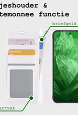 BASEY. Hoes Geschikt voor Google Pixel 8a Hoesje Bookcase Hoes Flip Case Book Cover Met 2x Screenprotector - Hoesje Geschikt voor Google Pixel 8a Hoes Book Case Hoesje - Wit