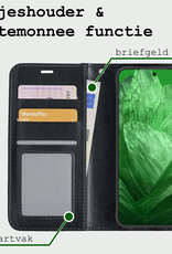 BASEY. Hoes Geschikt voor Google Pixel 8a Hoesje Bookcase Hoes Flip Case Book Cover Met 2x Screenprotector - Hoesje Geschikt voor Google Pixel 8a Hoes Book Case Hoesje - Zwart