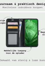 BASEY. Hoes Geschikt voor Google Pixel 8a Hoesje Bookcase Hoes Flip Case Book Cover Met 2x Screenprotector - Hoesje Geschikt voor Google Pixel 8a Hoes Book Case Hoesje - Zwart