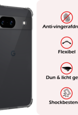 NoXx Hoes Geschikt voor Google Pixel 8a Hoesje Siliconen Cover Shock Proof Back Case Shockproof Hoes Met Screenprotector - Transparant