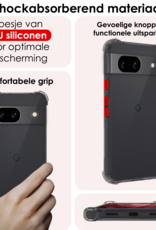 NoXx Hoes Geschikt voor Google Pixel 8a Hoesje Siliconen Cover Shock Proof Back Case Shockproof Hoes Met Screenprotector - Transparant