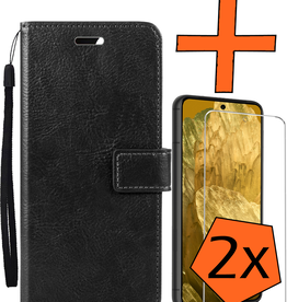Nomfy Nomfy Google Pixel 8a Hoesje Bookcase Met 2x Screenprotector - Zwart