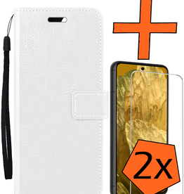 Nomfy Nomfy Google Pixel 8a Hoesje Bookcase Met 2x Screenprotector - Wit