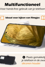 Nomfy Hoesje Geschikt voor Google Pixel 8a Hoes Bookcase Flipcase Book Cover Met 2x Screenprotector - Hoes Geschikt voor Google Pixel 8a Hoesje Book Case - Wit