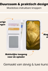 Nomfy Hoesje Geschikt voor Google Pixel 8a Hoes Bookcase Flipcase Book Cover Met 2x Screenprotector - Hoes Geschikt voor Google Pixel 8a Hoesje Book Case - Wit