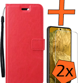 Nomfy Nomfy Google Pixel 8a Hoesje Bookcase Met 2x Screenprotector - Rood