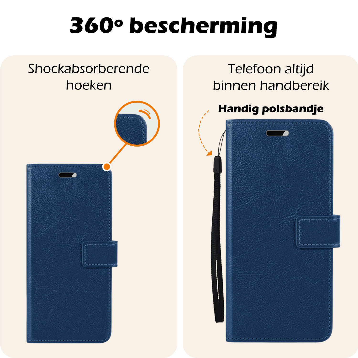 Nomfy Hoesje Geschikt voor Google Pixel 8a Hoes Bookcase Flipcase Book Cover Met 2x Screenprotector - Hoes Geschikt voor Google Pixel 8a Hoesje Book Case - Donkerblauw
