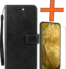 Nomfy Nomfy Google Pixel 8a Hoesje Bookcase Met Screenprotector - Zwart