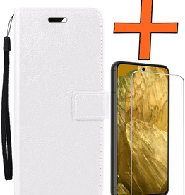 Nomfy Nomfy Google Pixel 8a Hoesje Bookcase Met Screenprotector - Wit