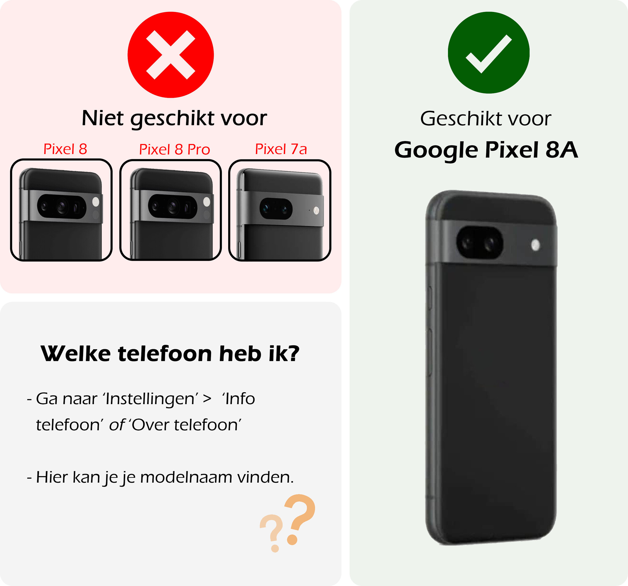Nomfy Hoesje Geschikt voor Google Pixel 8a Hoes Bookcase Flipcase Book Cover Met Screenprotector - Hoes Geschikt voor Google Pixel 8a Hoesje Book Case - Wit