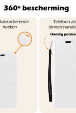 Nomfy Hoesje Geschikt voor Google Pixel 8a Hoes Bookcase Flipcase Book Cover Met Screenprotector - Hoes Geschikt voor Google Pixel 8a Hoesje Book Case - Wit