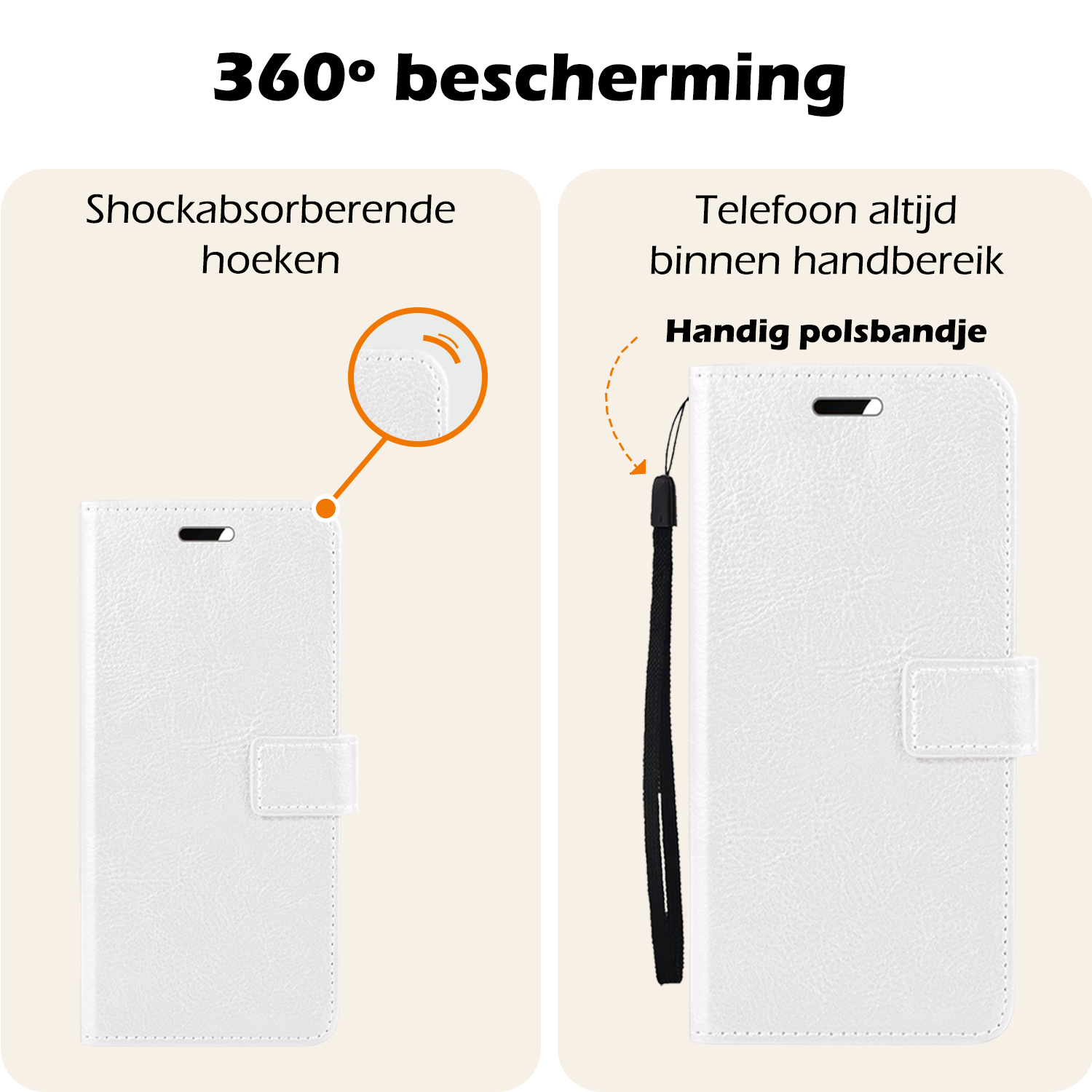 Nomfy Hoesje Geschikt voor Google Pixel 8a Hoes Bookcase Flipcase Book Cover Met Screenprotector - Hoes Geschikt voor Google Pixel 8a Hoesje Book Case - Wit