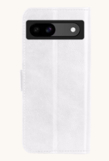 Nomfy Hoesje Geschikt voor Google Pixel 8a Hoes Bookcase Flipcase Book Cover Met Screenprotector - Hoes Geschikt voor Google Pixel 8a Hoesje Book Case - Wit