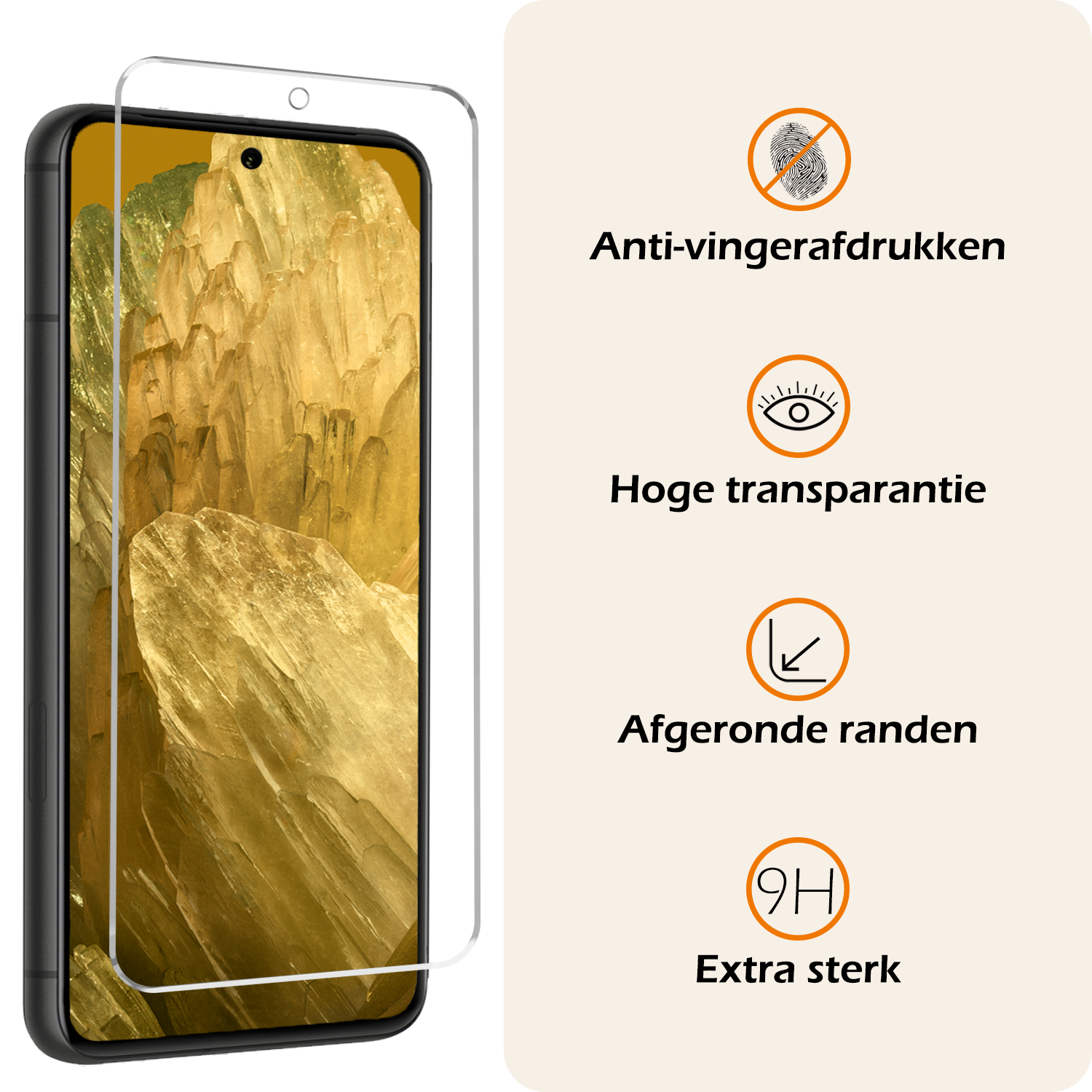 Nomfy Hoesje Geschikt voor Google Pixel 8a Hoes Bookcase Flipcase Book Cover Met Screenprotector - Hoes Geschikt voor Google Pixel 8a Hoesje Book Case - Wit