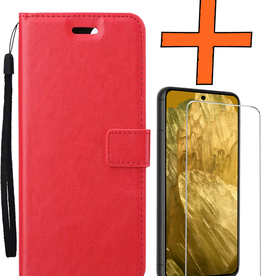 Nomfy Nomfy Google Pixel 8a Hoesje Bookcase Met Screenprotector - Rood