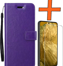 Nomfy Nomfy Google Pixel 8a Hoesje Bookcase Met Screenprotector - Paars