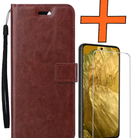 Nomfy Nomfy Google Pixel 8a Hoesje Bookcase Met Screenprotector - Bruin