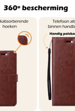 Nomfy Hoesje Geschikt voor Google Pixel 8a Hoes Bookcase Flipcase Book Cover Met Screenprotector - Hoes Geschikt voor Google Pixel 8a Hoesje Book Case - Bruin