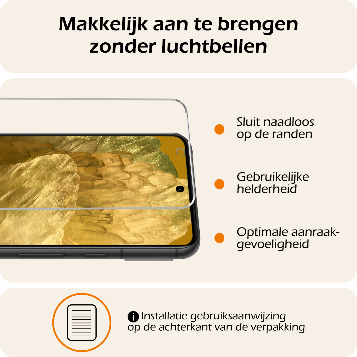 Nomfy Hoesje Geschikt voor Google Pixel 8a Hoes Bookcase Flipcase Book Cover Met Screenprotector - Hoes Geschikt voor Google Pixel 8a Hoesje Book Case - Bruin