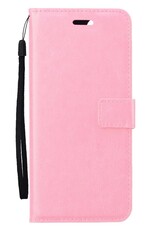 Nomfy Hoesje Geschikt voor Google Pixel 8a Hoes Bookcase Flipcase Book Cover - Hoes Geschikt voor Google Pixel 8a Hoesje Book Case - Lichtroze