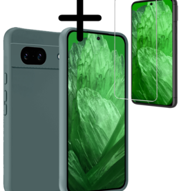 BASEY. BASEY. Google Pixel 8a Hoesje Siliconen Met Screenprotector - Donkergroen