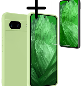 BASEY. BASEY. Google Pixel 8a Hoesje Siliconen Met Screenprotector - Groen