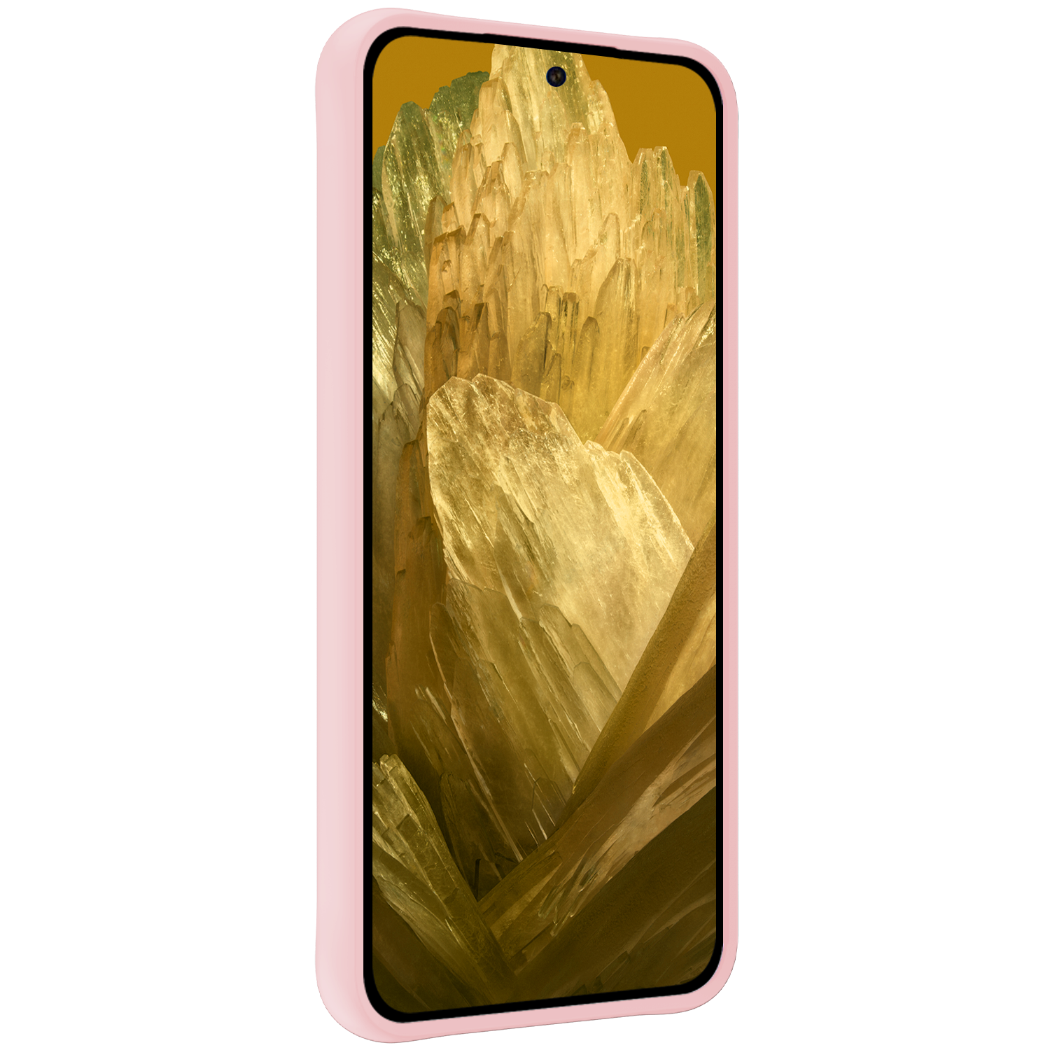 Nomfy Hoesje Geschikt voor Google Pixel 8a Hoesje Siliconen Cover Case Met 2x Screenprotector - Hoes Geschikt voor Google Pixel 8a Hoes Back Case - Lichtroze