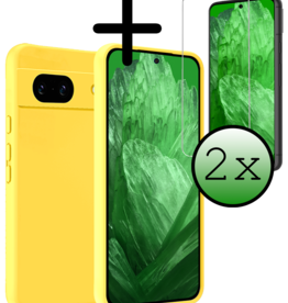 BASEY. BASEY. Google Pixel 8a Hoesje Siliconen Met 2x Screenprotector - Geel